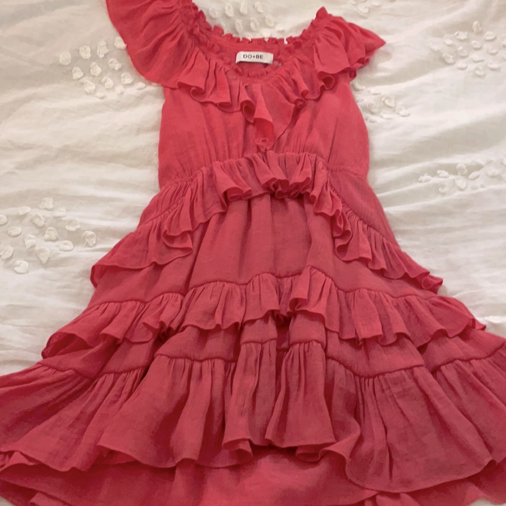 pink ruffle dress